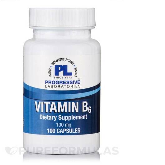 Основне фото товара Vitamin B-6 100 mg, Вітамін B6 Піридоксин, 100 капсул