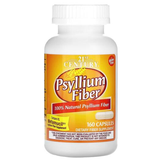 Основне фото товара 21st Century, Psyllium Fiber, Псиліум, 160 капсул