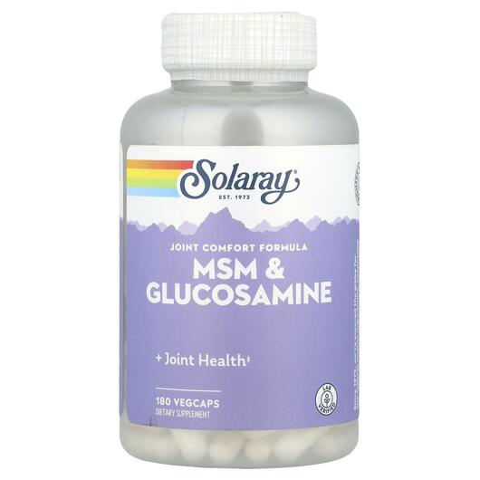 Основне фото товара Solaray, MSM & Glucosamine, Глюкозамін з МСМ, 180 капсул
