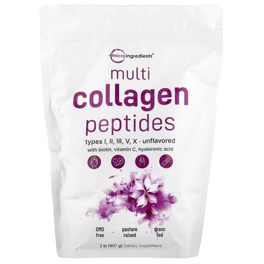 Основне фото товара Multi Collagen Peptides Type I II III V X Unflavored, Колаген, 90