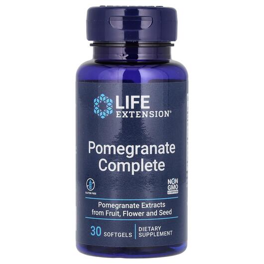 Основне фото товара Life Extension, Pomegranate Complete, Гранат, 30 капсул