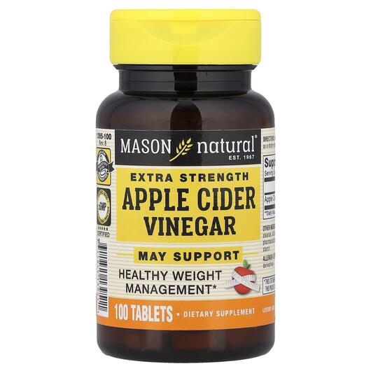 Основне фото товара Extra Strength Apple Cider Vinegar 100, Яблучний оцет, 100 таблет