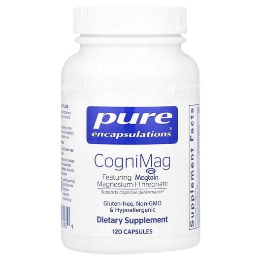 Основне фото товара Pure Encapsulations, CogniMag, Магній, 120 капсул
