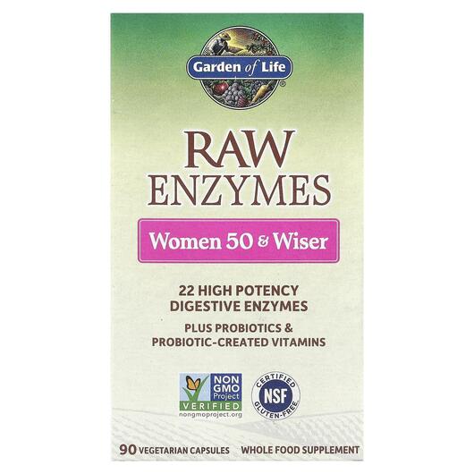Основне фото товара RAW Enzymes Women 50 Wiser, Вітаміни для жінок 50+, 90 капсул