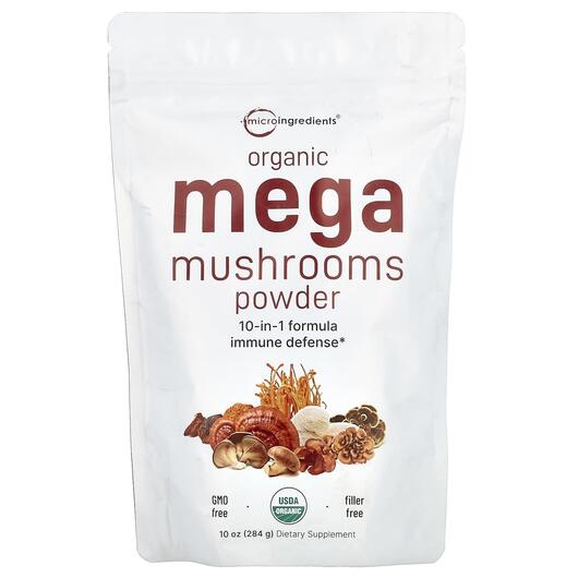 Основне фото товара Micro Ingredients, Organic Mega Mushrooms Powder, Гриби, 284 г