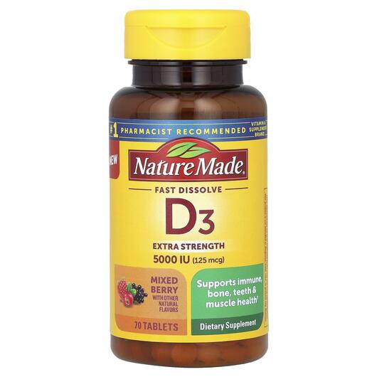 Основне фото товара Fast Dissolve D3 Extra Strength, Вітамін D3 Холекальциферол, 70 т