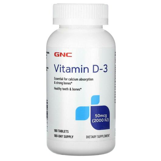 Основне фото товара Vitamin D-3 50 mcg 2000 IU, Вітамін D3 Холекальциферол, 180 табле