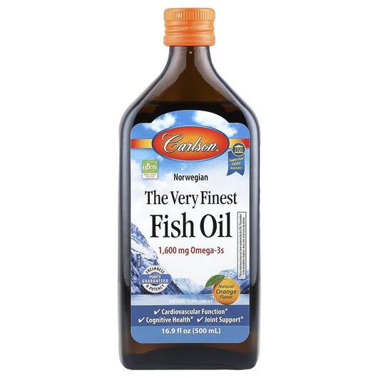 Основне фото товара Norwegian The Very Finest Fish Oil Natural Orange, Омега 3, 500 м