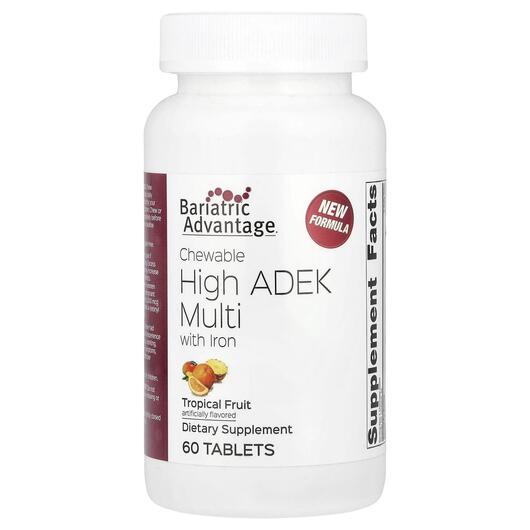 Основне фото товара Chewable High ADEK Multi with Iron Tropical, Мультивітаміни, 60 т