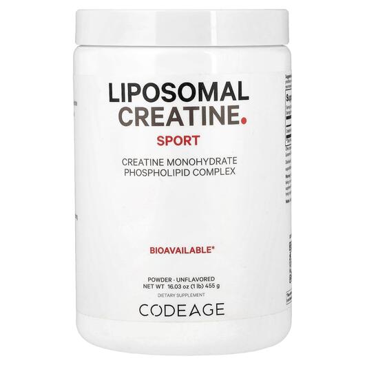 Основне фото товара Liposomal Creatine Monohydrate Powder Unflavored, Креатин, 455 г
