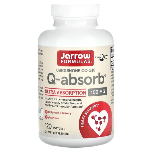 Основне фото товара Jarrow Formulas, Co-Q10 100 mg, Убіхінол 100 мг, 120 капсул