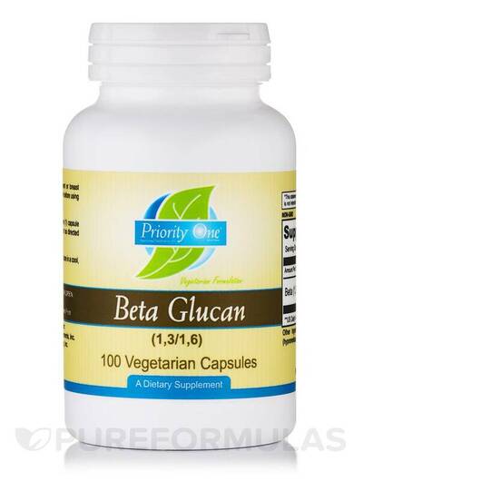 Основне фото товара Priority One, Beta Glucan 13/16, Бета-глюкани, 100 капсул