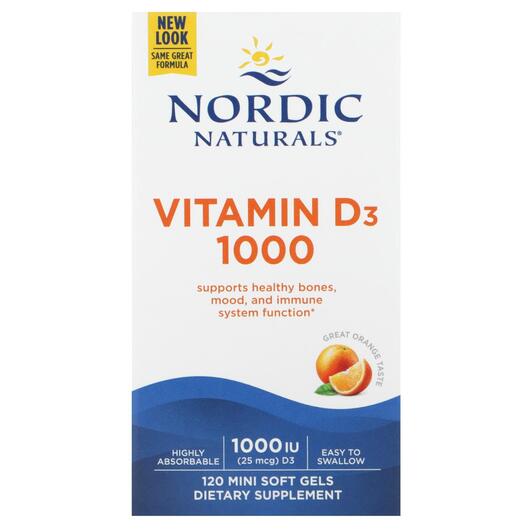 Основне фото товара Vitamin D3 1000 IU, Вітамін D3 Холекальциферол, 120 Count