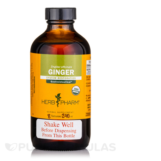 Основне фото товара Herb Pharm, Ginger, Корінь Імбиру, 240 мл