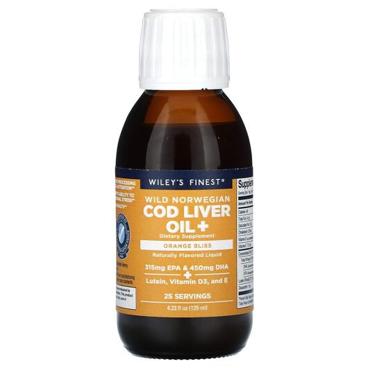Основное фото товара Wild Norwegian Cod Liver Oil + Orange, Масло печени трески, 125 м