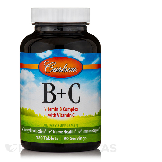 Основне фото товара Carlson, Vitamins B + C, Вітаміни, 180 таблеток