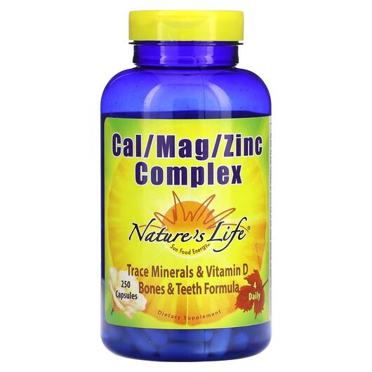 Основне фото товара Natures Life, Cal/Mag/Zinc Complex, Кальцій Магній, 250 капсул