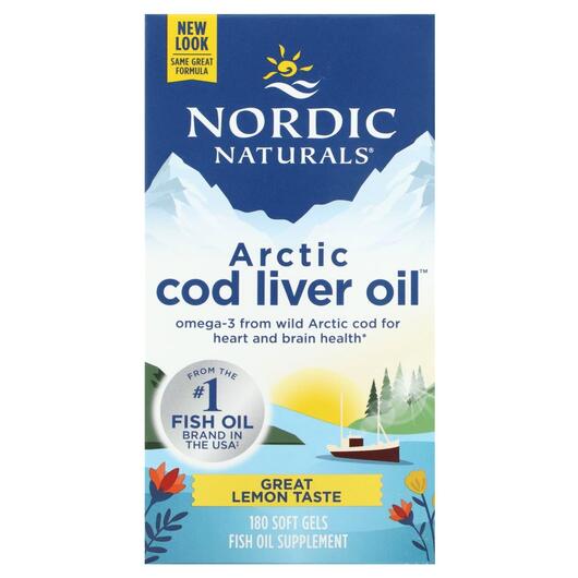Основне фото товара Arctic Cod Liver Oil, Олія печінки тріски, 180 капсул