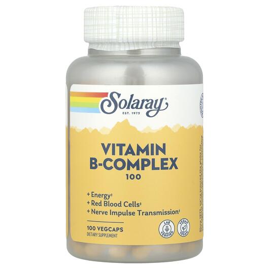 Основне фото товара Solaray, Vitamin B-Complex 100, B-комплекс 100 мг, 100 капсул