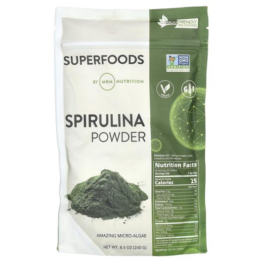 Основне фото товара MRM, Spirulina Powder, Спіруліна, 240 г