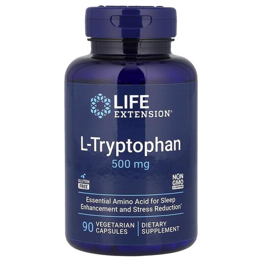 Основне фото товара L-Tryptophan 500 mg, L-Триптофан 500 мг, 90 капсул