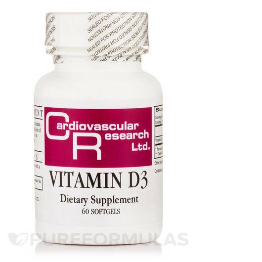 Основне фото товара Vitamin D3, Вітамін D3 Холекальциферол, 60 капсул