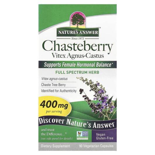 Основне фото товара Chasteberry Vitex Agnus-Castus 400 mg, Авраамове дерево, 90 капсу