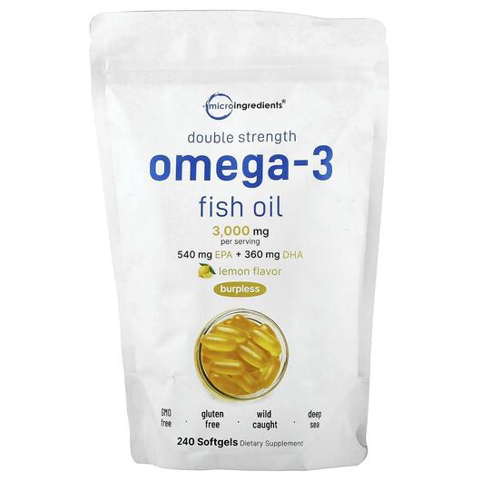 Основное фото товара Омега 3, Double Strength Omega-3 Fish Oil Lemon, 240 капсул