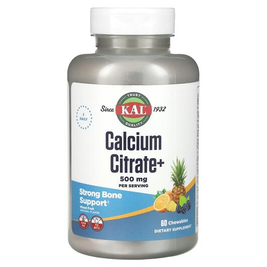 Основне фото товара KAL, Calcium Citrate Chewable, Цитрат Кальцію, 60 цукерок