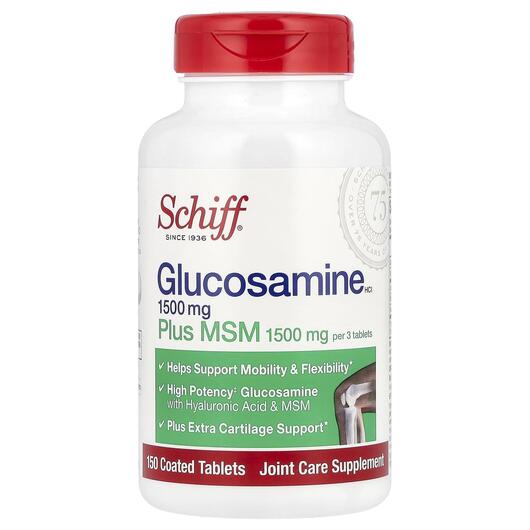 Основне фото товара Schiff, Glucosamine Plus MSM, Глюкозамін Хондроітин, 150 таблеток