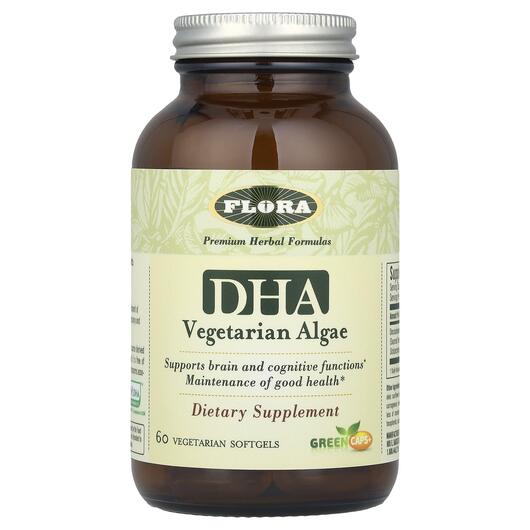 Основне фото товара Flora, DHA Vegetarian Algae, DHA з водоростей, 60 капсул