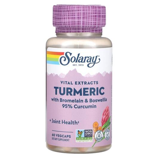 Основне фото товара Vital Extracts Turmeric with Bromelain & Boswellia, Босвелія,