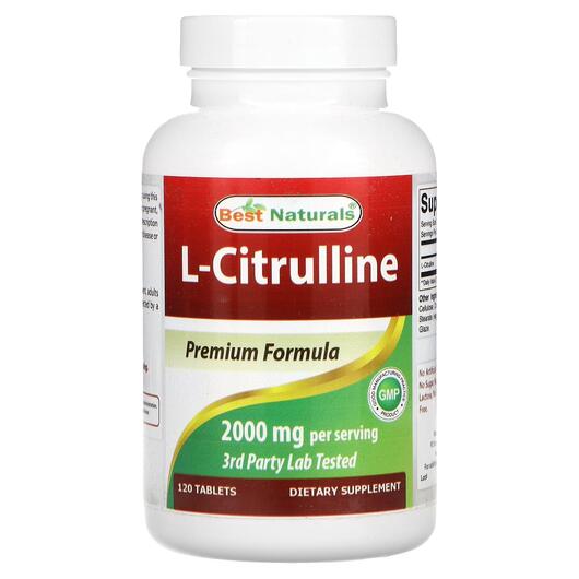 Основне фото товара Best Naturals, L-Citrulline 1000 mg, L-Цитрулін, 120 таблеток