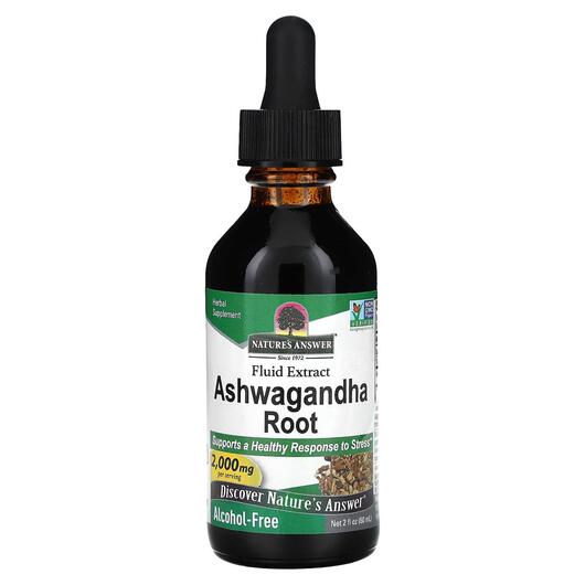 Основне фото товара Nature's Answer, Ashwagandha Root 2000 mg, Ашваганда, 60 мл