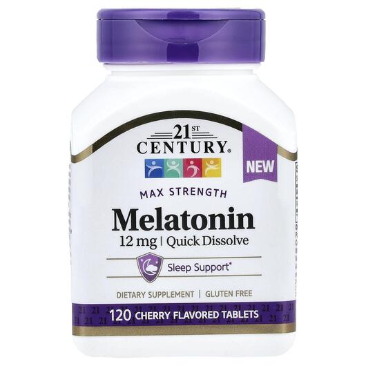 Основне фото товара Melatonin Max Strength Cherry 12 mg, Мелатонін, 120 таблеток