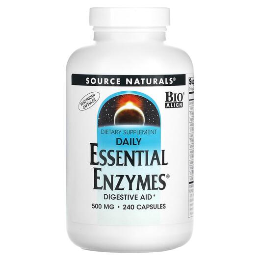 Основне фото товара Vegetarian Daily Essential Enzymes 500 mg, Ферменти, 240 капсул