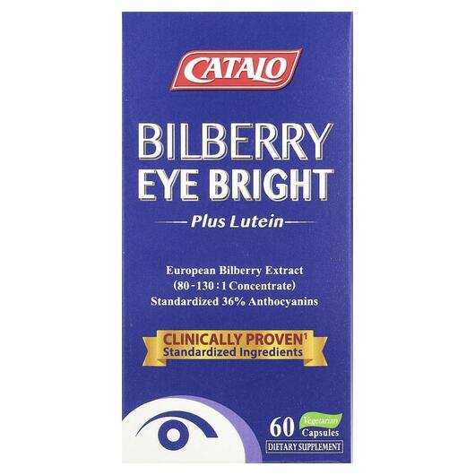 Основне фото товара CATALO, Bilberry Eye Bright, Лютеїн, 60 капсул
