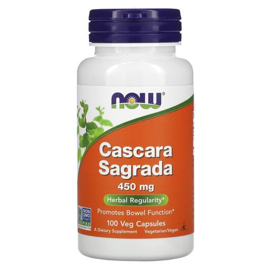 Основне фото товара NOW, Cascara Sagrada 450 mg, Каскара Саграда 450 мг, 100 капсул