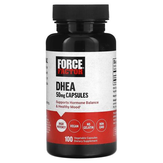 Основне фото товара Force Factor, DHEA 50 mg, Дегідроепіандростерон, 100 капсул