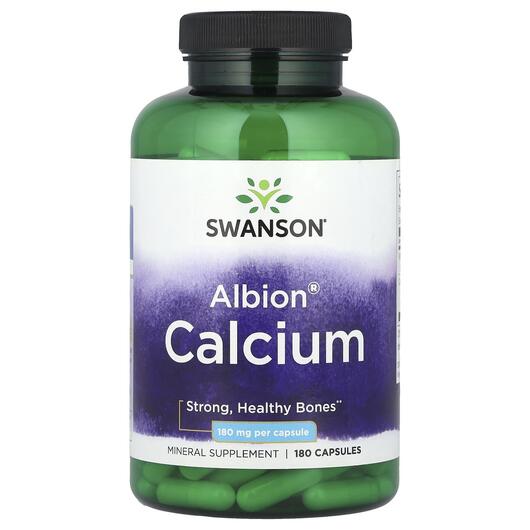Основне фото товара Swanson, Albion Calcium 180 mg, Кальцій, 180 капсул