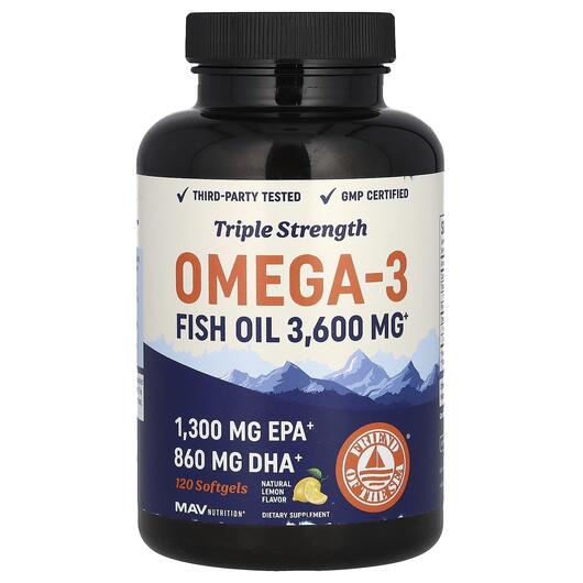 Основне фото товара Fish Oil Premium Omega 3 Lemon, Омега 3, 120 капсул