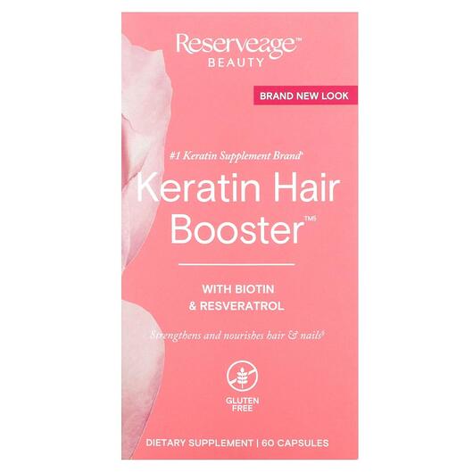 Основне фото товара Keratin Hair Booster With Biotin & Resveratrol, Кератин, 60 к