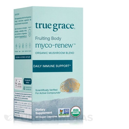 Основне фото товара True Grace, Organic Myco-Renew Blend, Гриби, 60 капсул