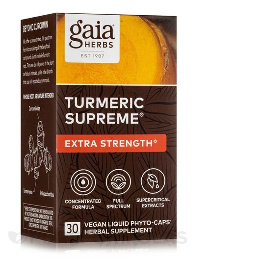 Основне фото товара Turmeric Supreme: Extra Strength, Екстракт кореня куркуми, 30 кап