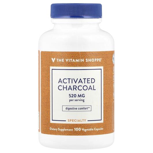 Основне фото товара Activated Charcoal 520 mg, Активоване вугілля, 100 капсул