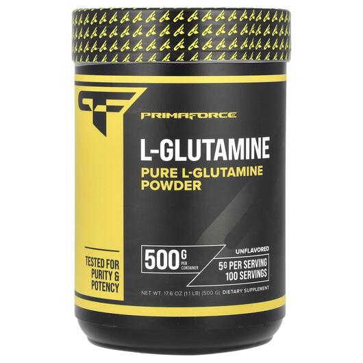 Основне фото товара Primaforce, L-Glutamine Unflavored, L-Глутамін, 500 г