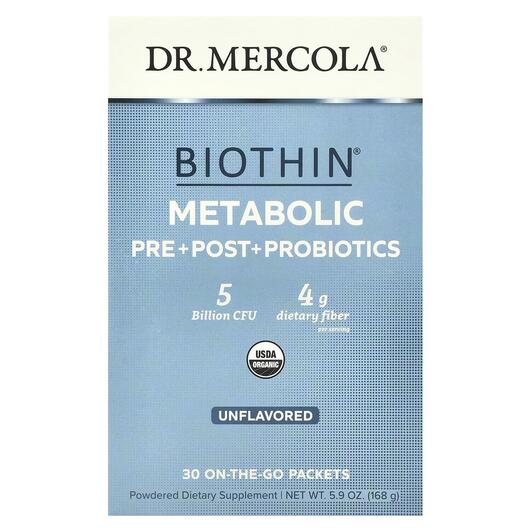 Основне фото товара Dr. Mercola, Biothin Metabolic Pre+ Post +, Пробіотики, 30 шт