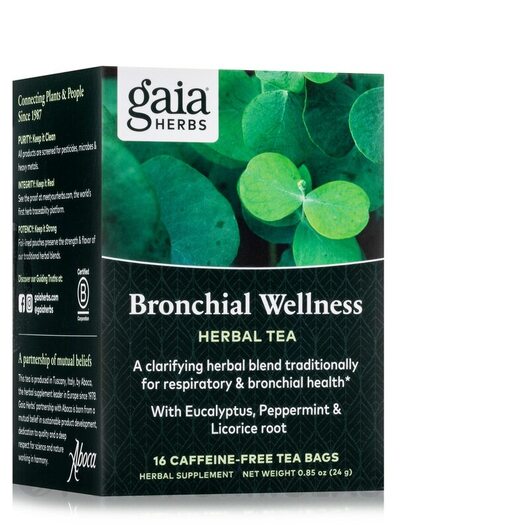 Основне фото товара Bronchial Wellness RapidRelief Herbal Tea 16 Tea Bags, Трави, 24 