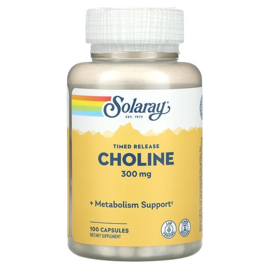 Основне фото товара Timed Release Choline 300 mg, Вітамін B4 Холін, 100 капсул
