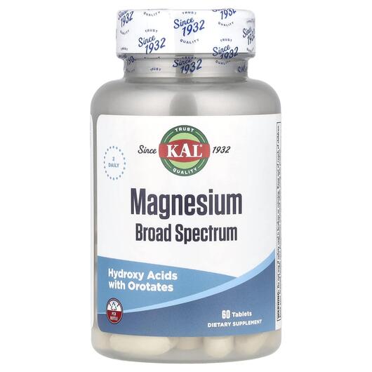 Основне фото товара KAL, Magnesium Broad Spectrum, Магній, 60 таблеток